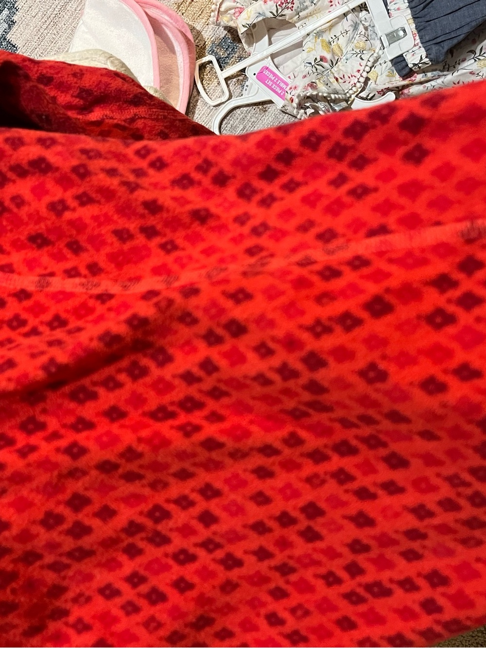 The North Face Red and Dark Red Patterned Crewneck Sweater
